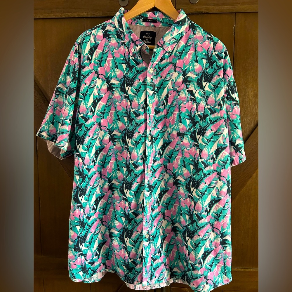 Button Down Leaf Print Shirt